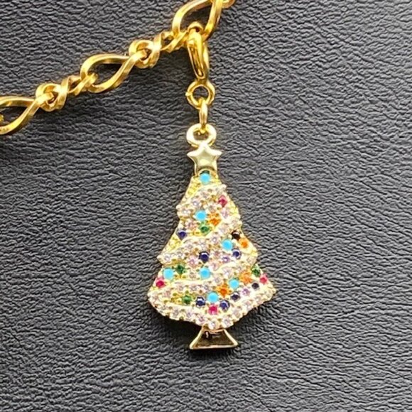 Gold Charm Necklace with Festive Holiday Removable Charms - Picture 8 of 14